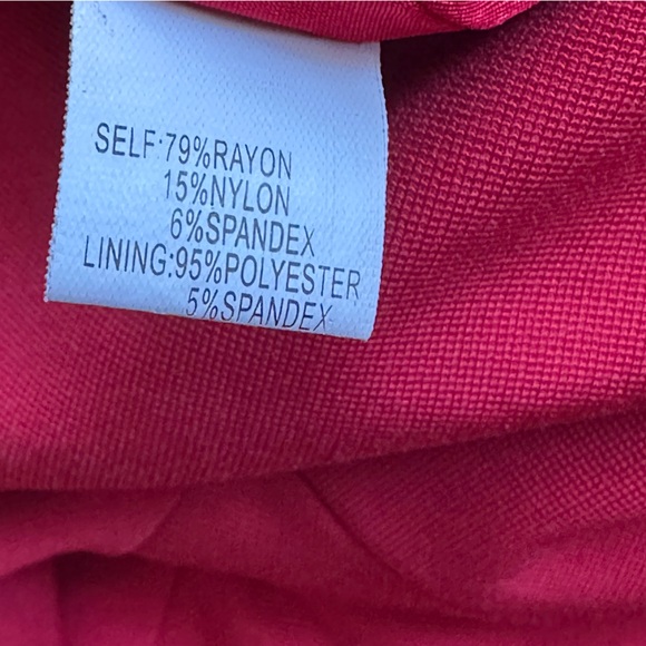 Kay Unger Red Asymmetrical 3/4 Sleeve Sheath Cocktail Midi Dress in Size 4 - Picture 8 of 11